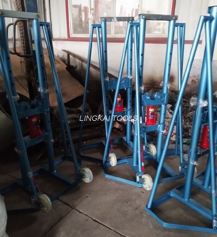 स्पिंडल बार हाइड्रोलिक हाई लिफ्ट जैक केबल रील ले जाने के लिए 10T का है