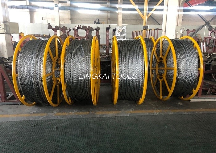 4 कंडक्टर स्ट्रिंगिंग के लिए 24 मिमी एंटी ट्विस्टिंग ब्रेडेड स्टील वायर रस्सी